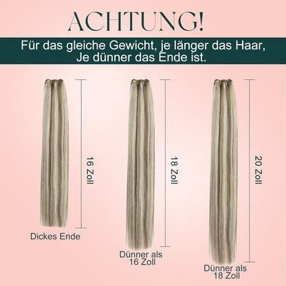Echthaar Tressen Blond – 45cm, 100g, #P8/60