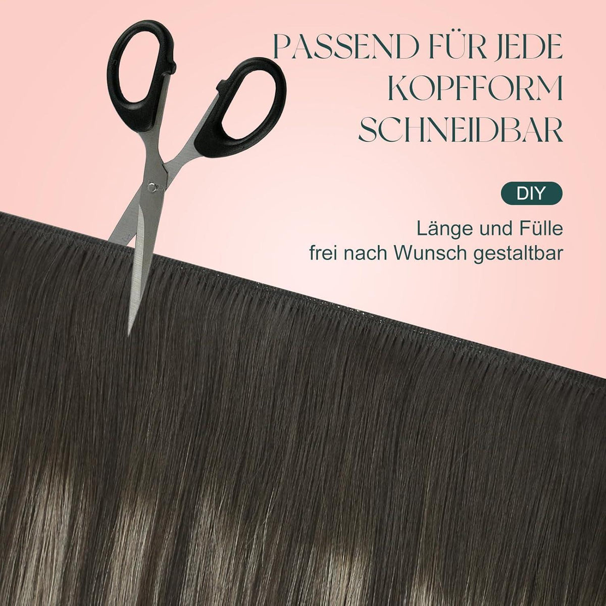 Echthaar Tressen Ombre Braun Blond 50cm 100g