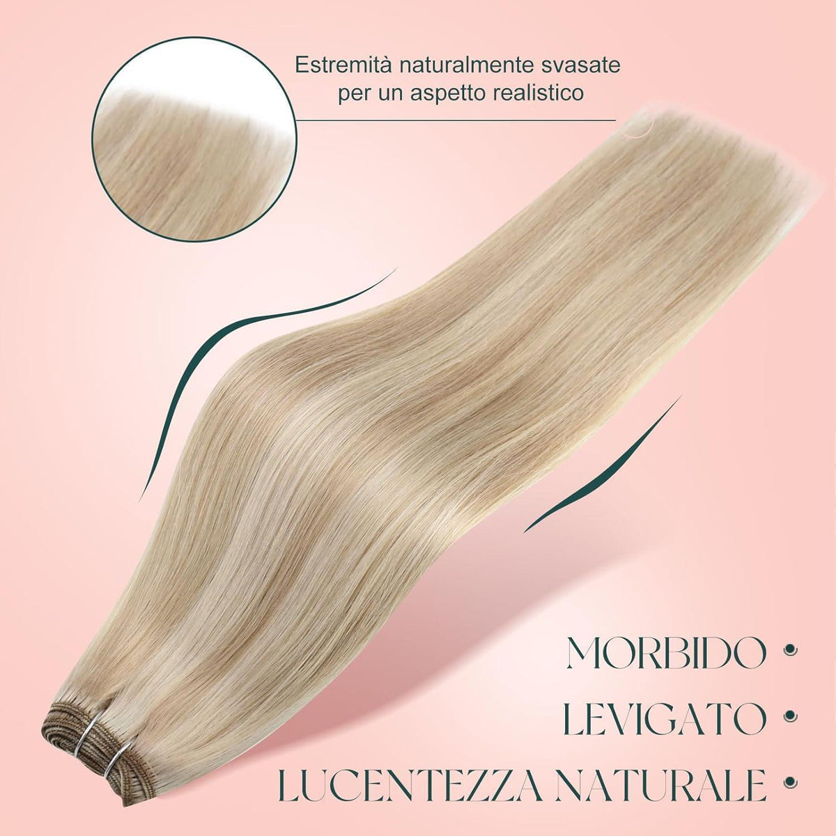 Echthaar Tressen Blond Highlight #P16/22, 30cm