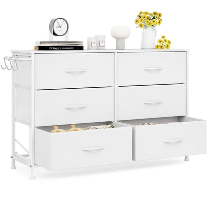 Flur Kommode mit 6 Schubladen – Industrial Design Weiß 100x30x65cm