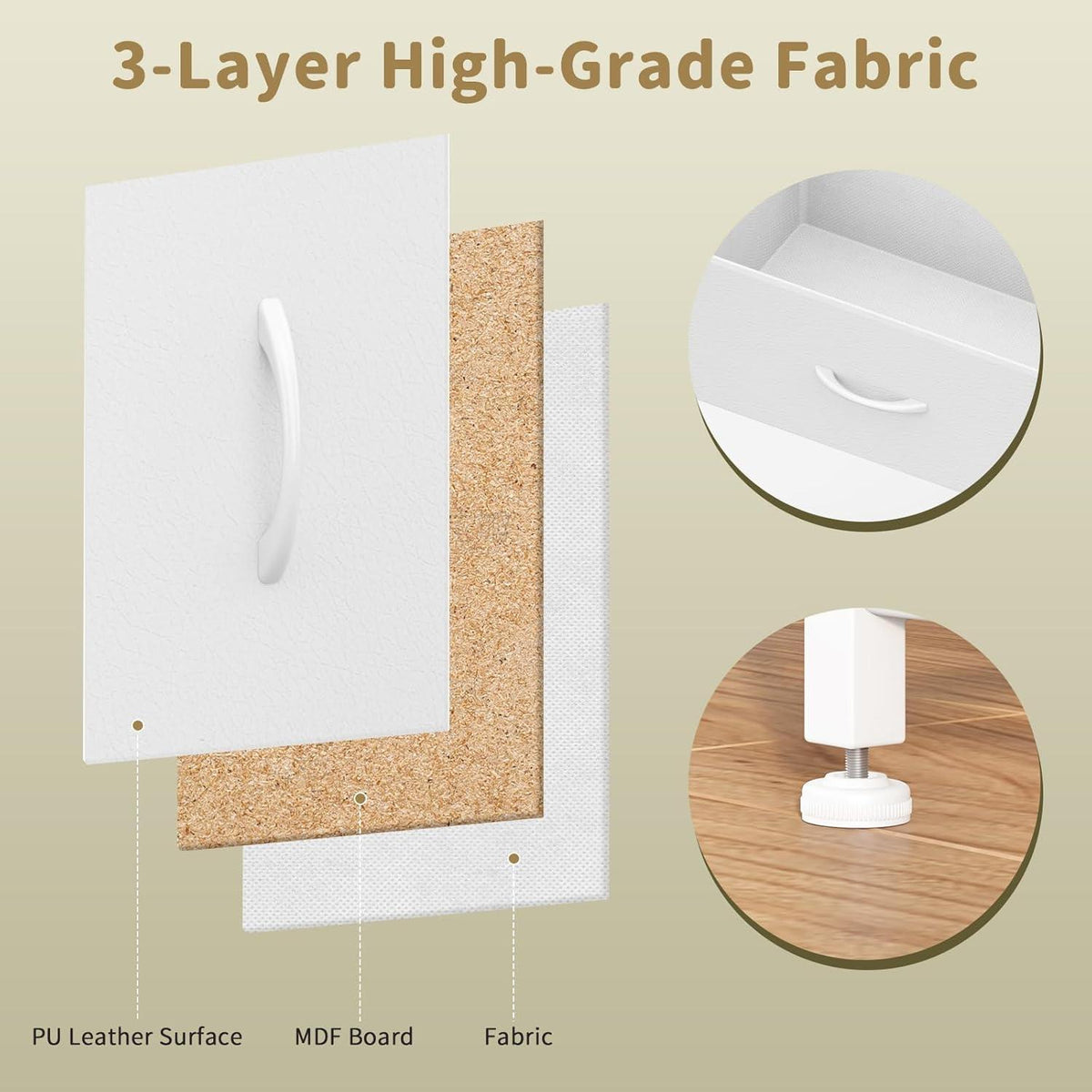 Flur Kommode mit 6 Schubladen – Industrial Design Weiß 100x30x65cm