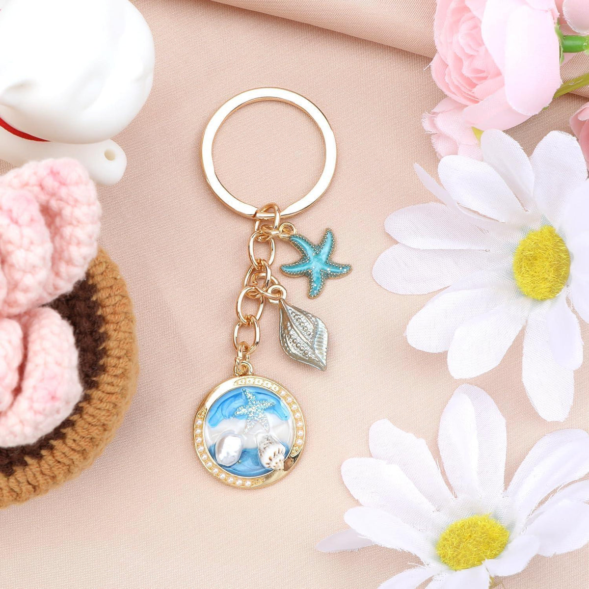 Muschel Schlüsselanhänger – Freundinnen Geschenk Silber