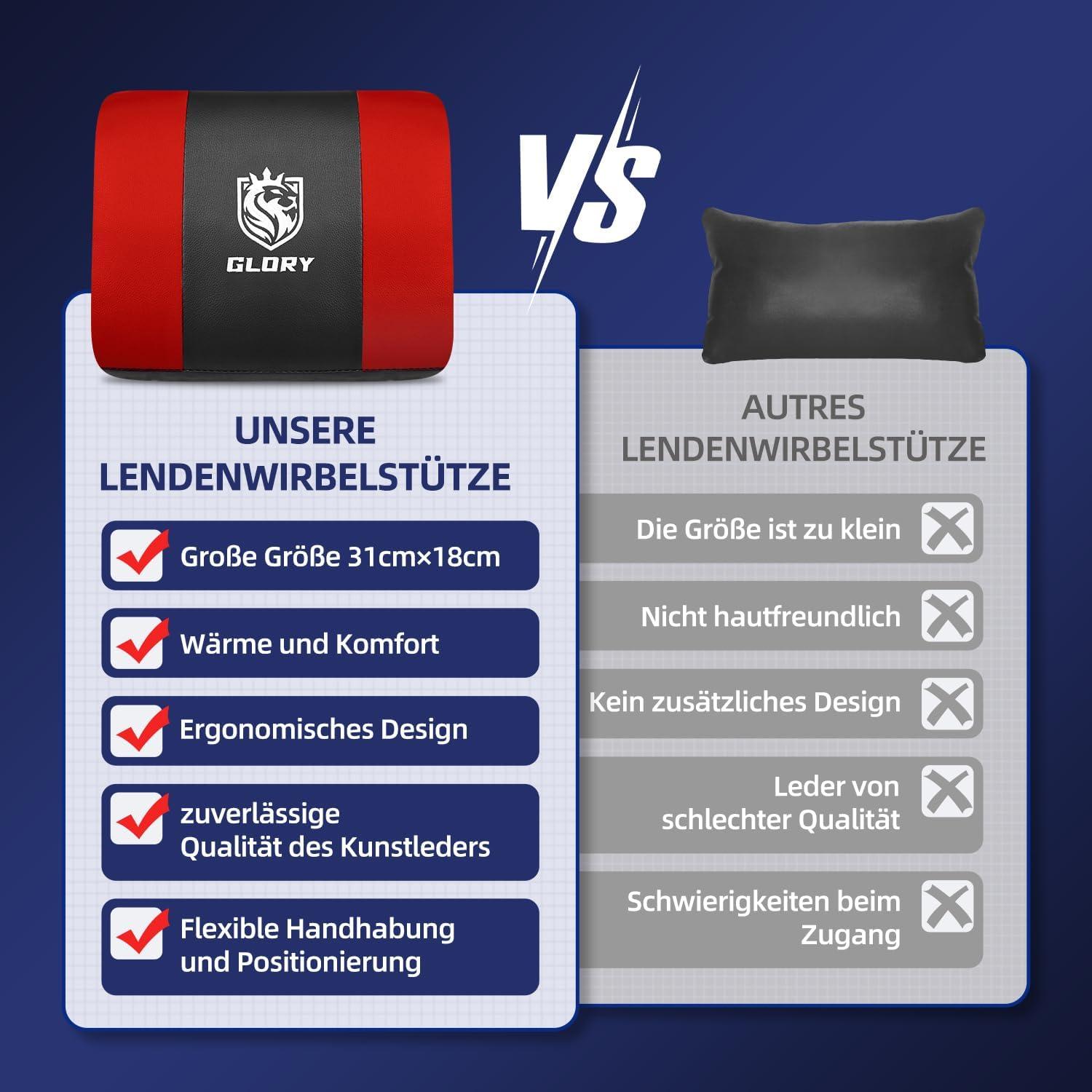 minnouat Gaming Stuhl Bürostuhl Ergonomisch Fußstütze Kopfstütze
