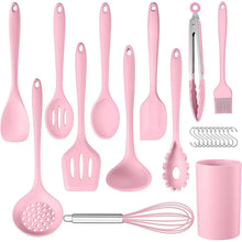 22-teiliges Silikon Küchenhelfer Set, Hitzebeständig, Pink Rosa