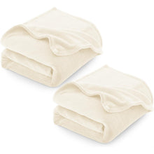 Kuscheldecke 2er Set 150x200 cm Creme Flanell Weich & Warm