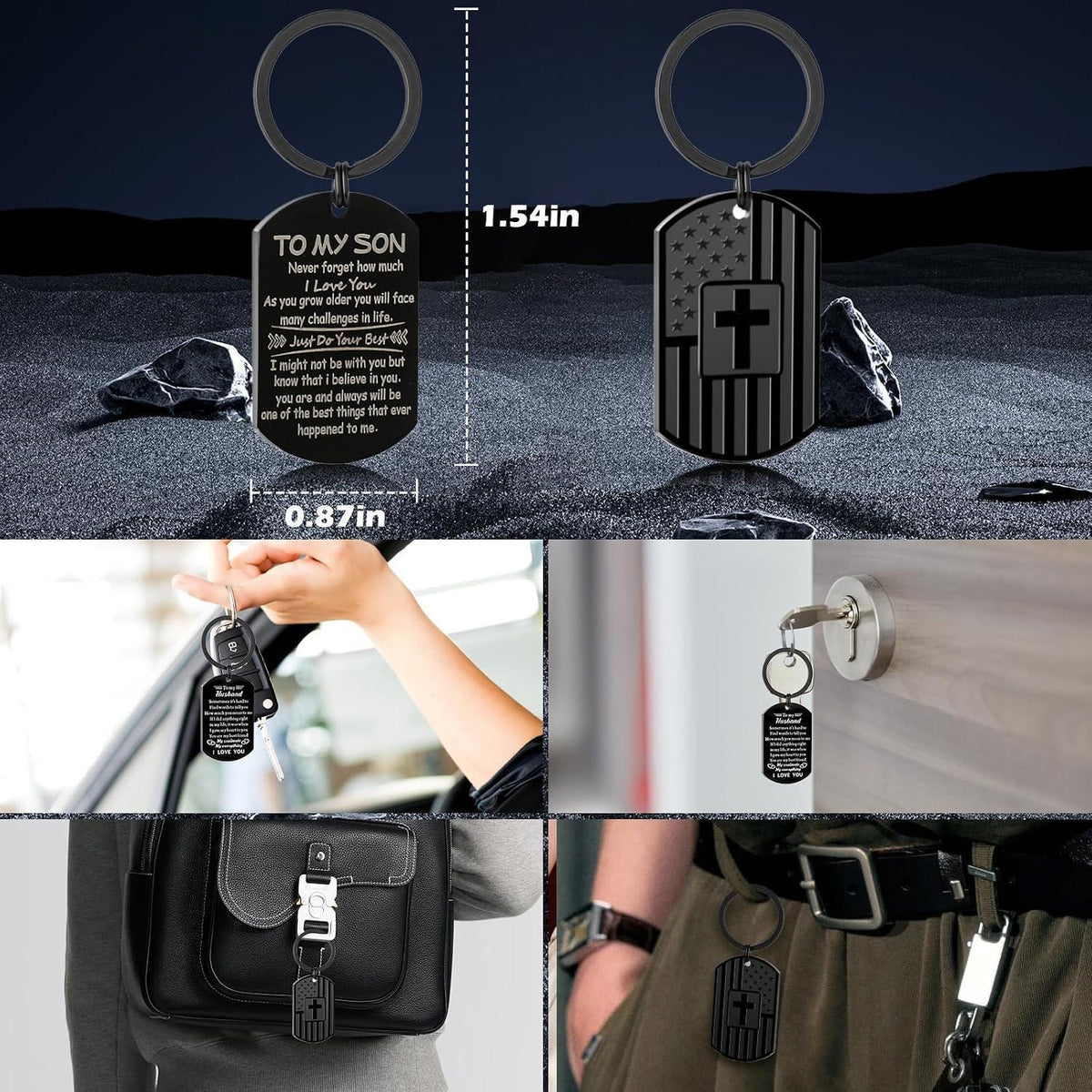 Geschenkset für Männer: Gürtel, Brieftasche, Armband & Schlüsselanhänger