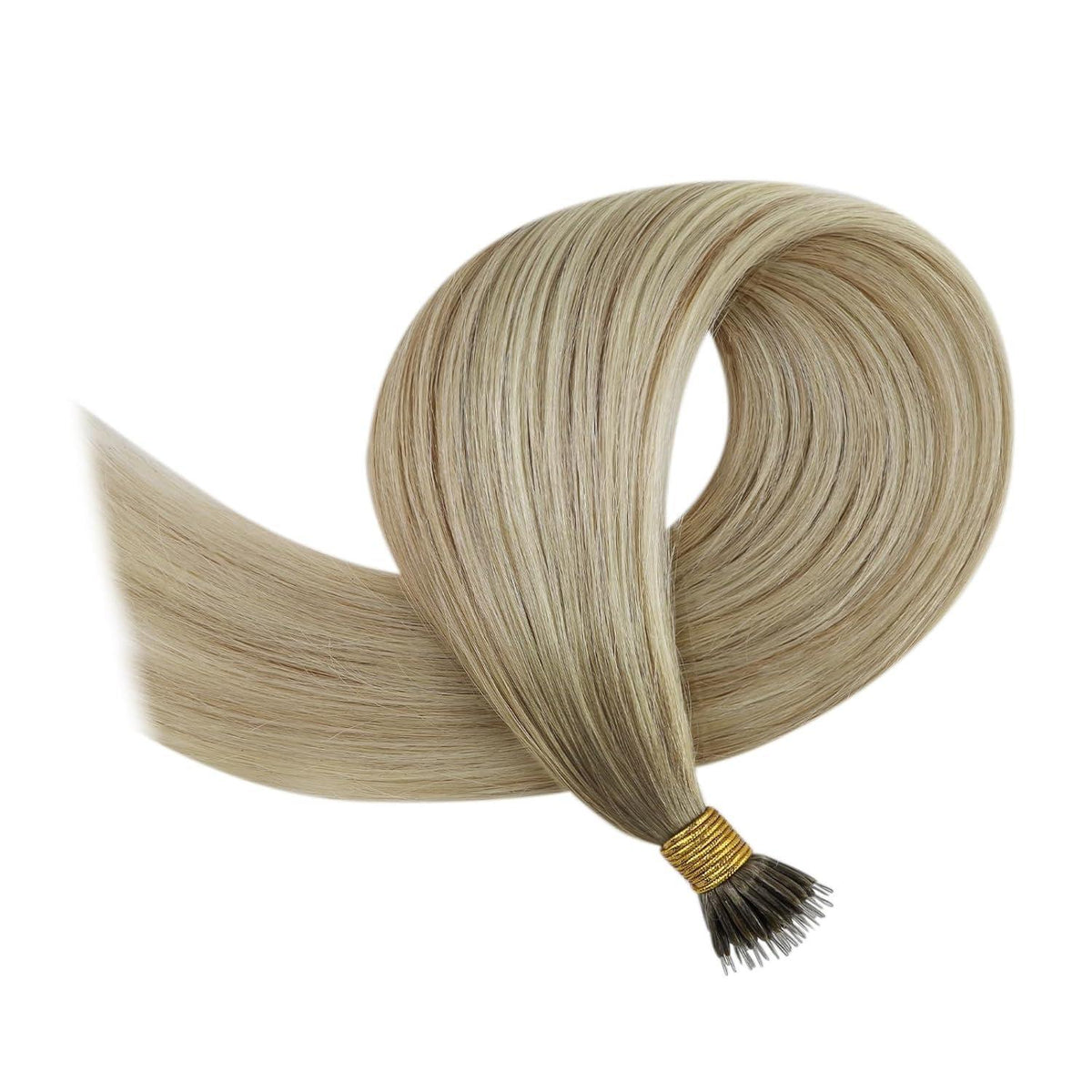 Echthaar Nano Extensions Ombre Aschblond 40cm