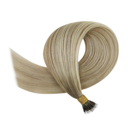 Echthaar Nano Extensions Ombre Aschblond 40cm