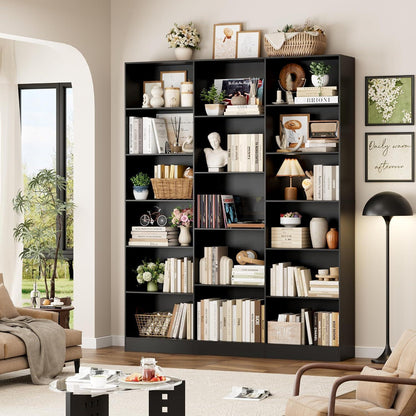 Bücherregal 188 cm mit 17 Fächern – Standregal für Wohnzimmer & Büro