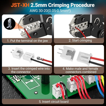 Crimpzange Set für nicht isolierte Kabelschuhe & Buchsen, 0.08-1.5mm²