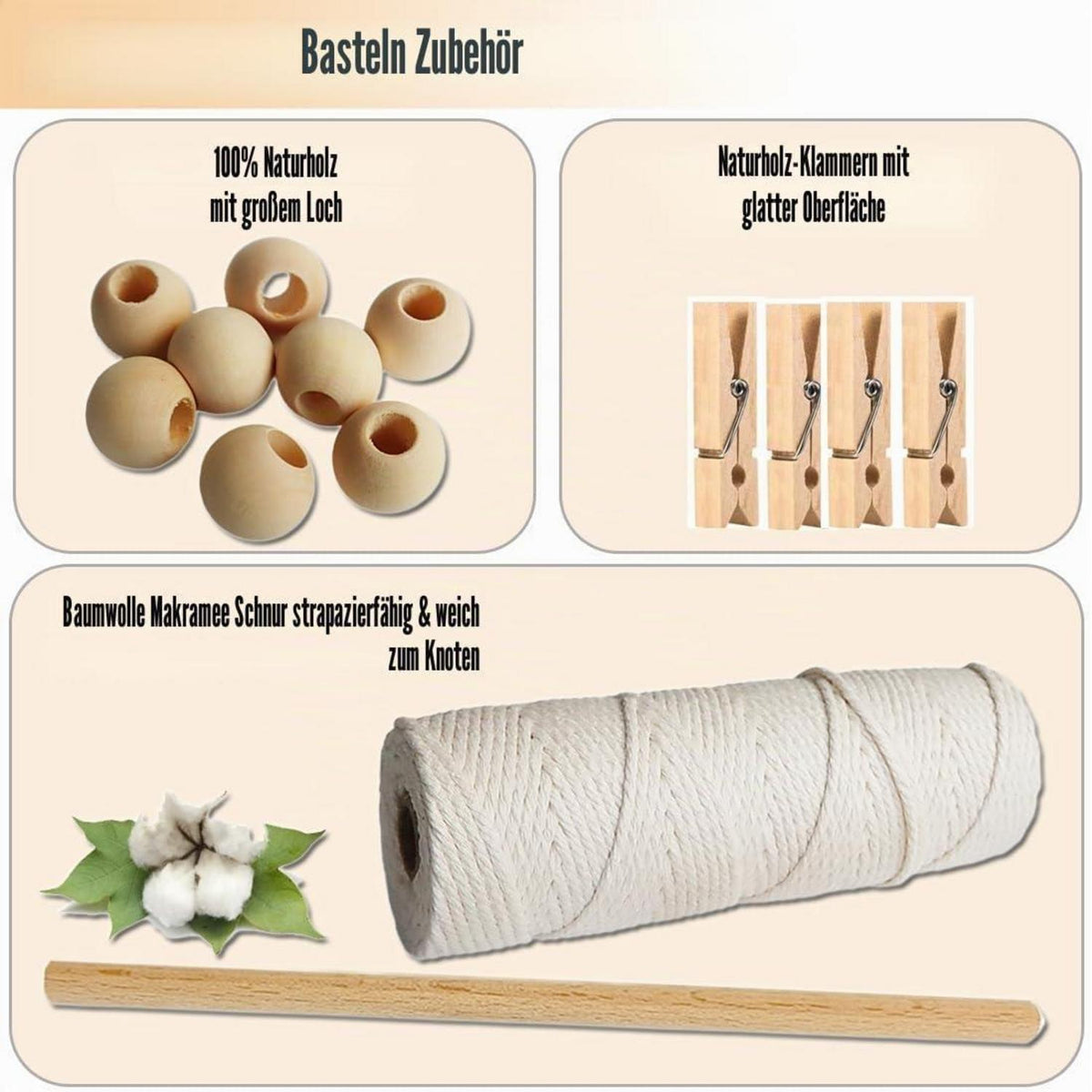 Makramee Set für Anfänger – DIY Foto-Hänger & Wanddeko