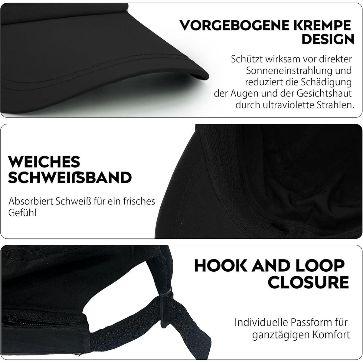 Schnelltrocknender Sonnenvisor Hut Damen Herren Military Style
