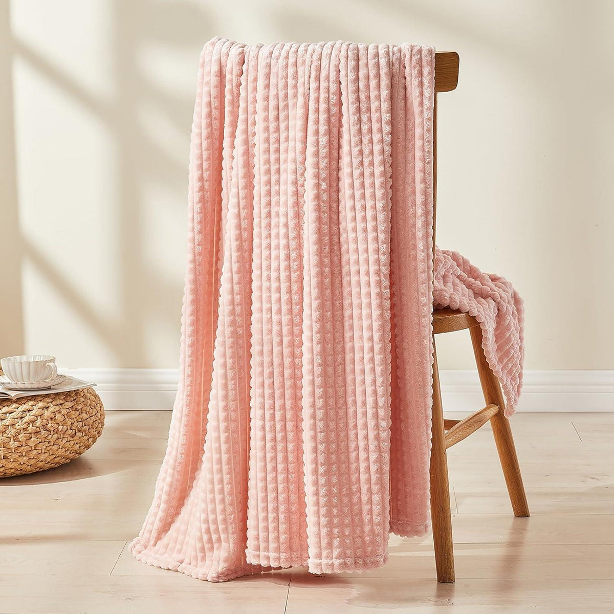 Kuscheldecke 150x200cm Hellrosa mit 3D-Touch