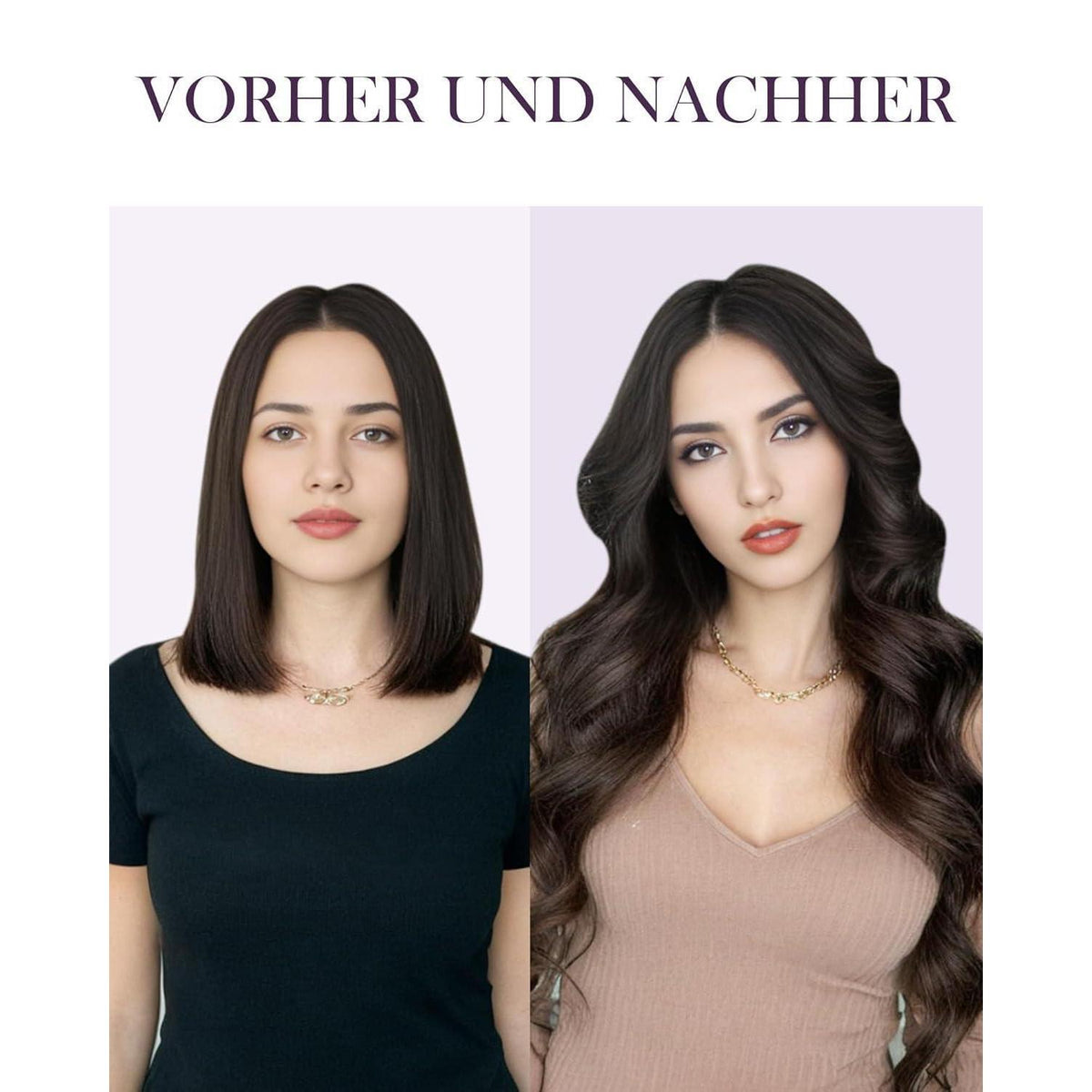 Echthaar Tressen Braun Balayage Ombre 45cm #2/8/2