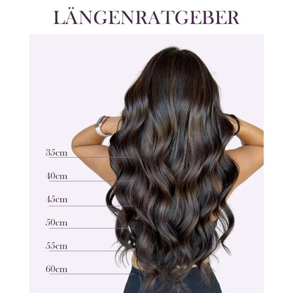 Echthaar Tressen Braun Balayage Ombre 45cm #2/8/2