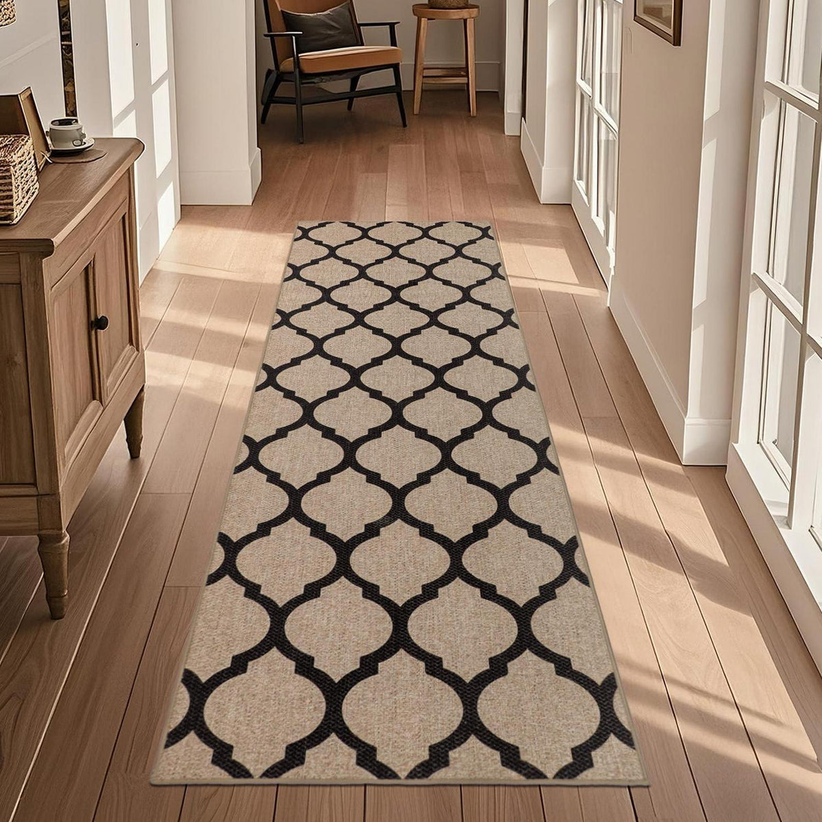 Webteppich Läufer 60x180cm – Rutschfest & Waschbar für Flur/Küche