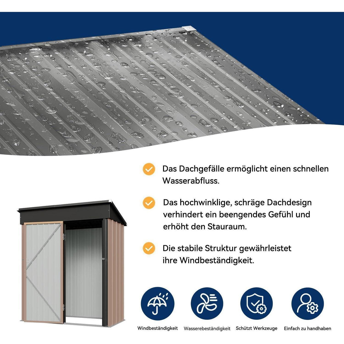 Metall Gartenschrank 5x3 ft – Wetterfest & Verriegelbar