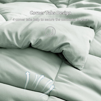 CozyLux 4-Jahreszeiten Bettdecke 155x220 cm Mikrofaser Grün