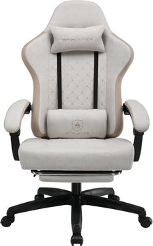 Ergonomischer Gaming Stuhl Stoff Rückenlehne 90-135° Fußstütze