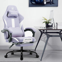 LUCKRACER Gaming Stuhl lila mit Fußstütze und