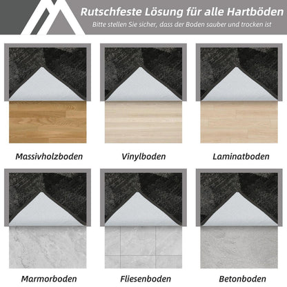 Fußmatte Karomuster Dunkelgrau 60x90 cm – Rutschfest & Saugfähig