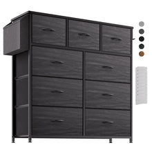 Kommode mit Stoffschubladen – 9 Schubladen, Schwarz