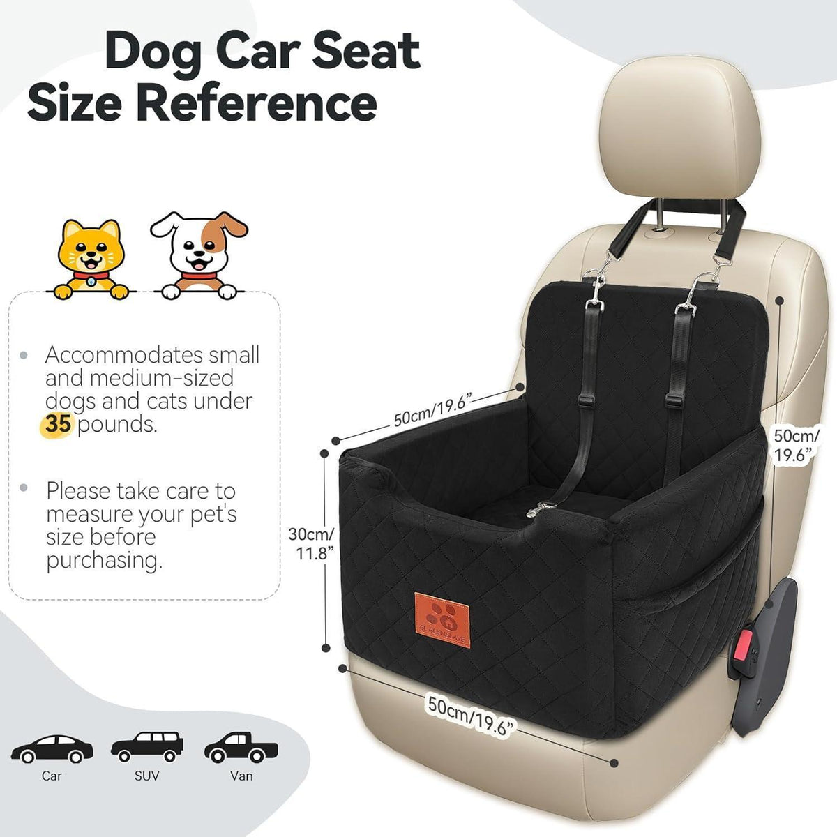 Hunde Autositz für kleine Hunde – Abnehmbar & Waschbar