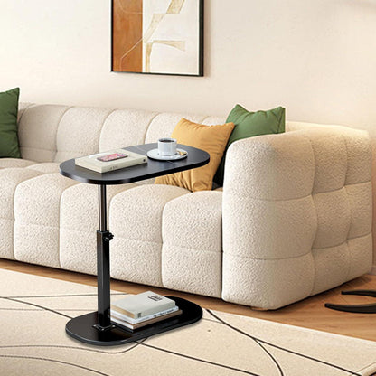 Höhenverstellbarer C-Form Beistelltisch 360° drehbar – Couchtisch Schwarz