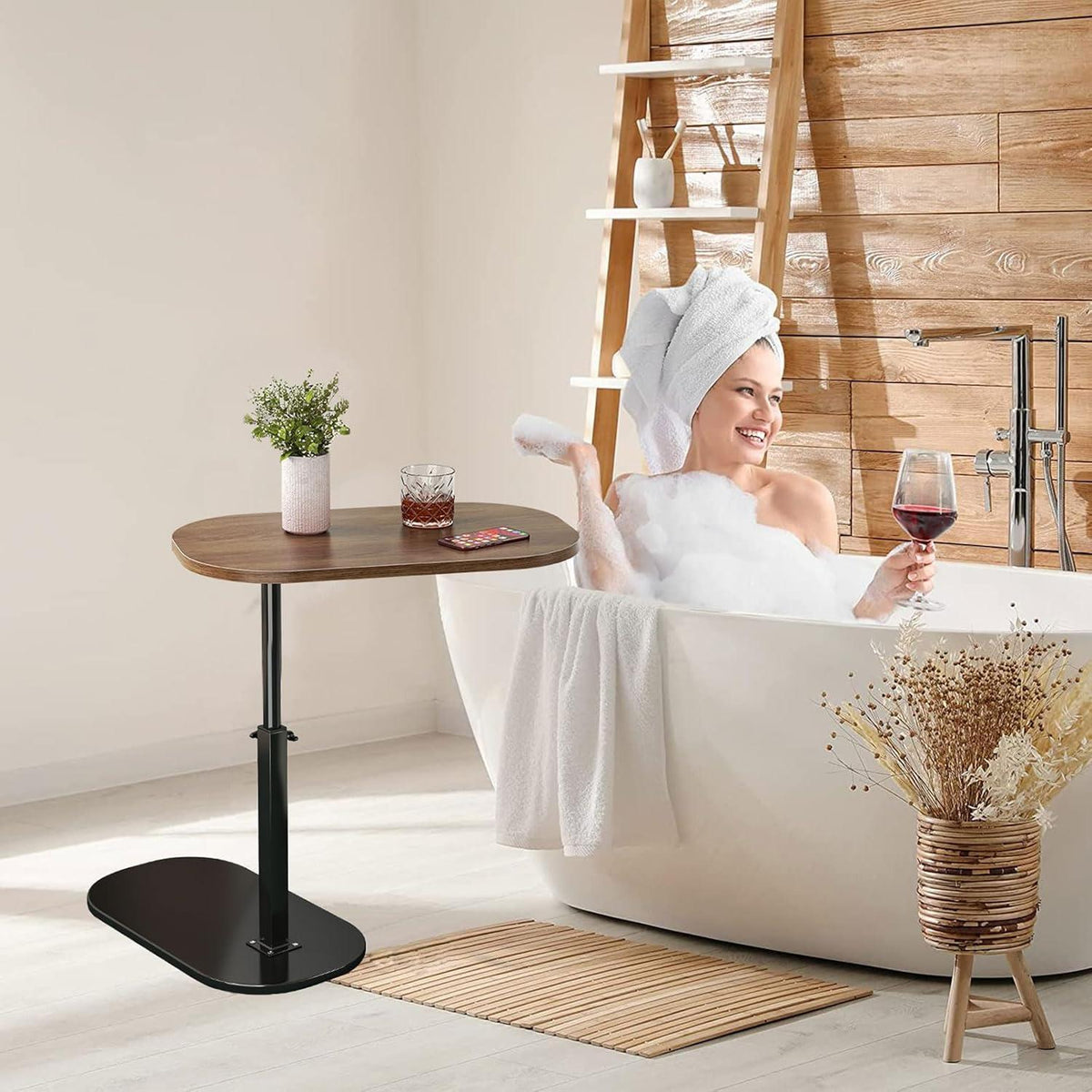 Höhenverstellbarer C-Form Beistelltisch – 360° drehbar & flexibel