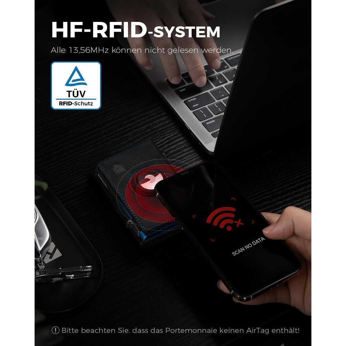 Geldbörse Herren mit Airtag Fach & XL Münzfach – RFID Schutz