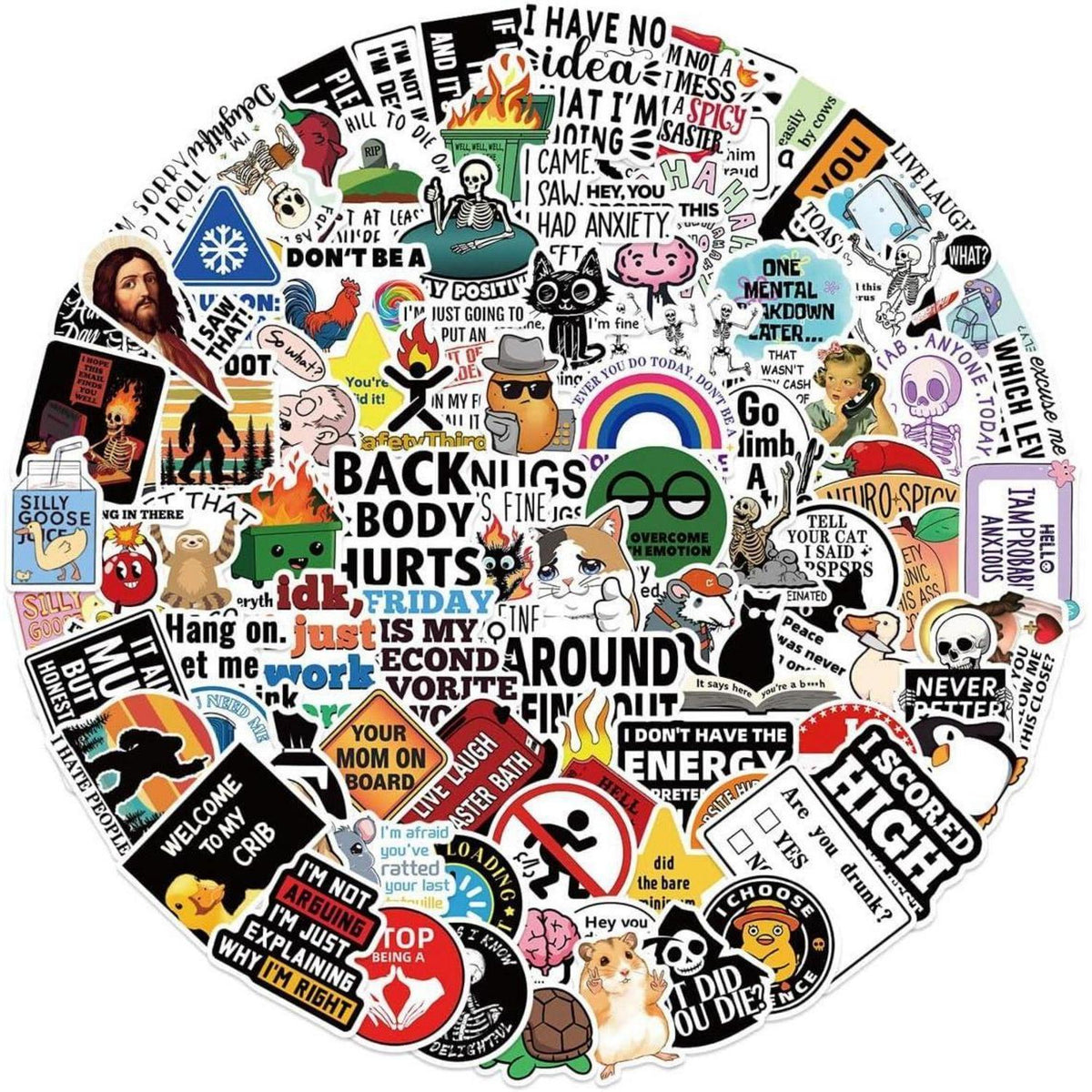 100 Meme Aufkleber Set für Laptop & Co. – Lustige Sticker
