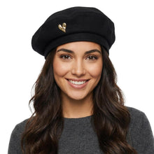 Baskenmütze Damen Baumwolle Koreanischer Stil Schwarz