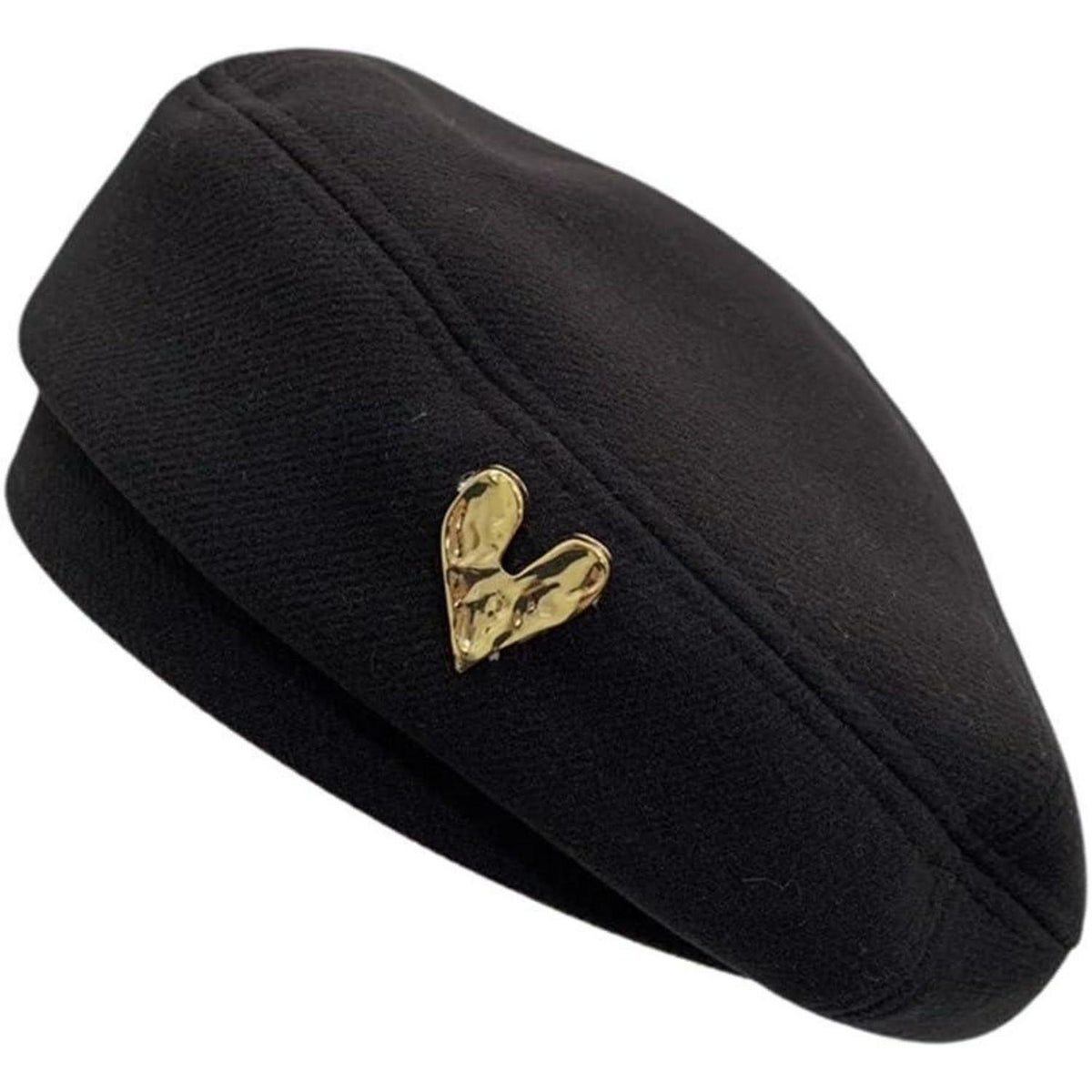 Baskenmütze Damen Baumwolle Koreanischer Stil Schwarz