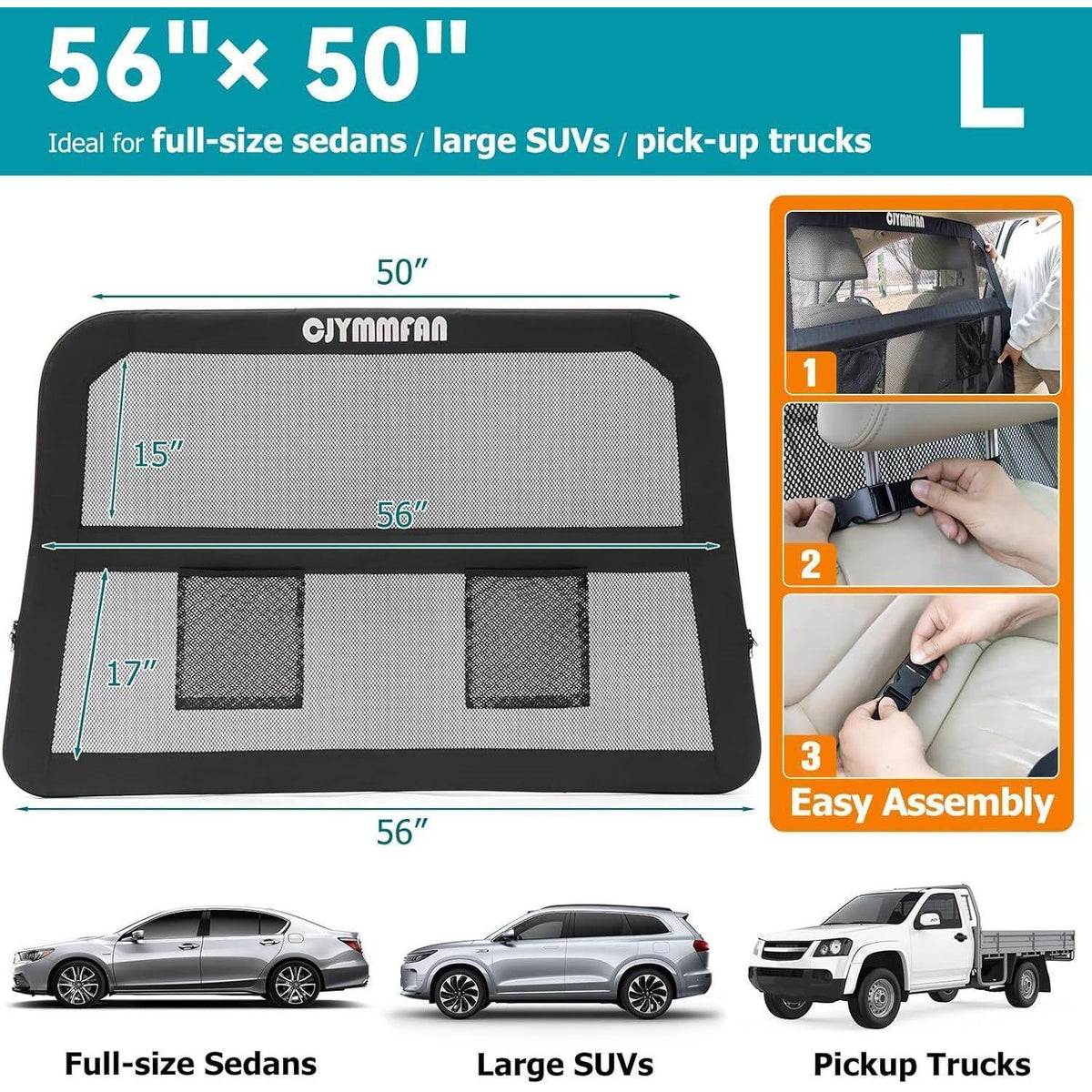 Hundebarriere Auto Rücksitz – Groß für Limousine/SUV/Pick-up