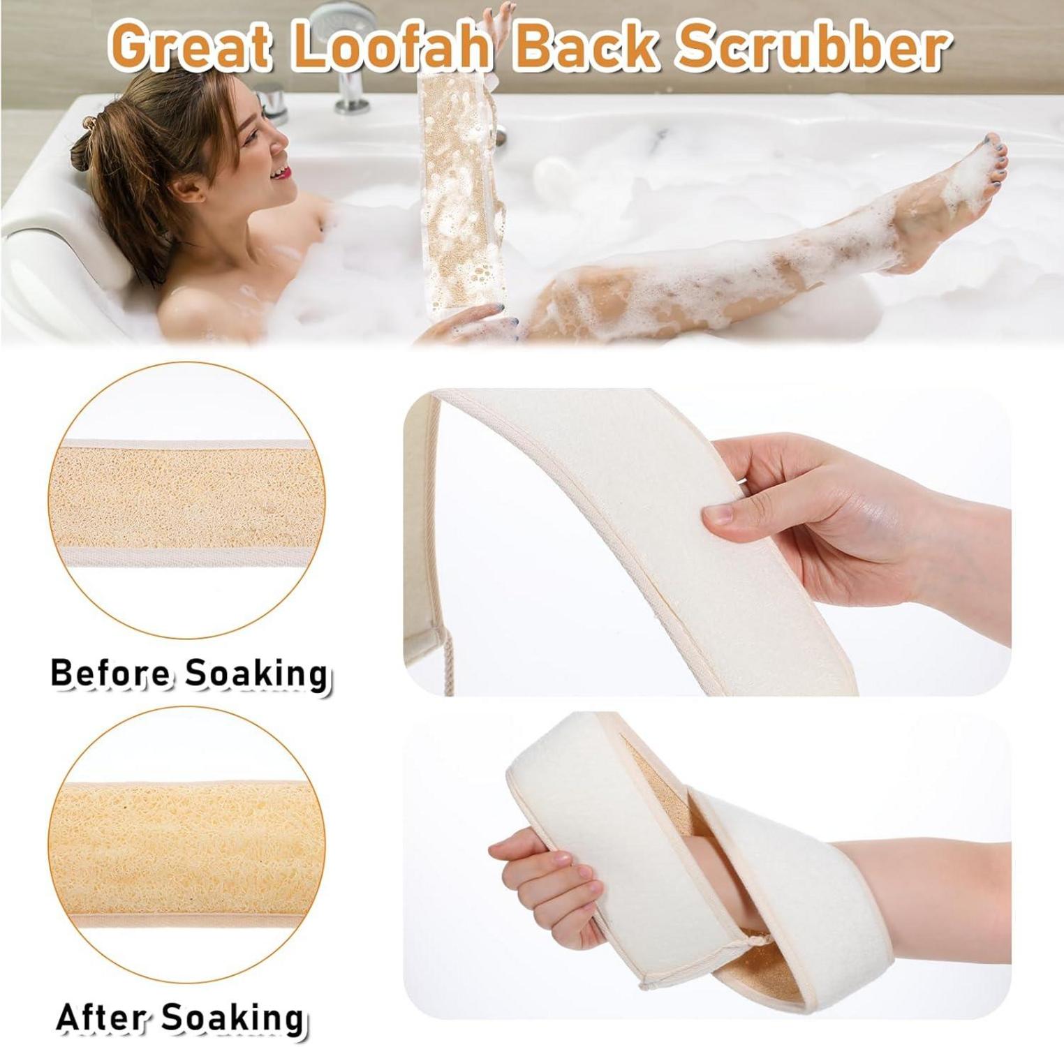 Rückenbürste Loofah Luffa Schwamm 73 cm für Dusche Bad Peeling