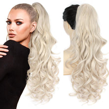 Voluminöser Pferdeschwanz mit Klammer – Platinblond Strähnchen