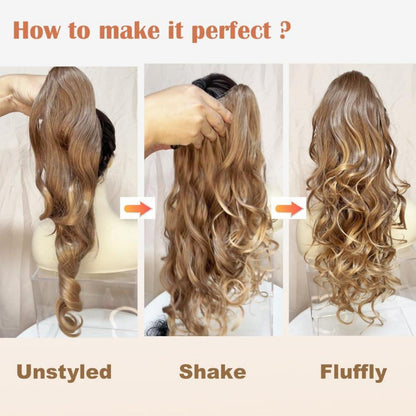 Voluminöser Pferdeschwanz mit Klammer – Platinblond Strähnchen
