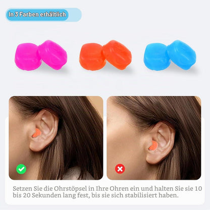 18 Paar Silikon Ohrstöpsel – Weiche, Wiederverwendbare Ohrenstöpsel zum Schlafen & Schwimmen