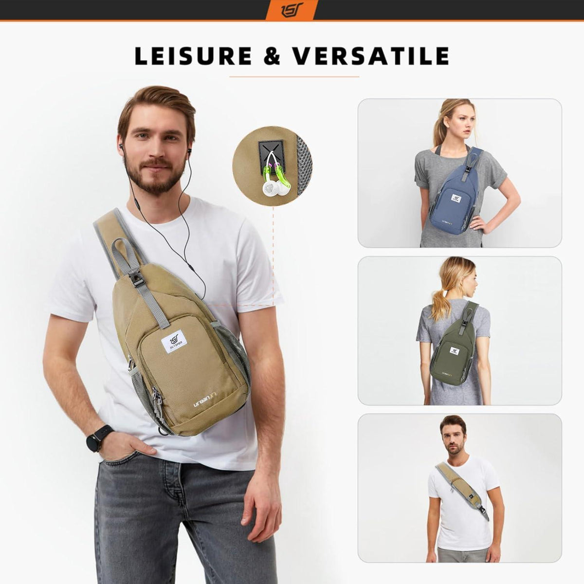 Brusttasche Herren Damen Klein Hellblau Verstellbar Wasserfest