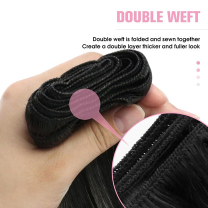 Echthaar Tressen Schwarz Ombre 50cm - 1B/S/1B, 100g