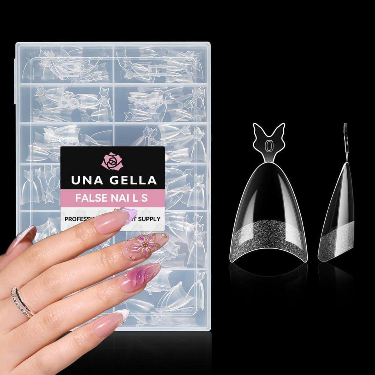 Mandel Gel Nägel Tips 216 Stück Halb-Cover Nagelverlängerung