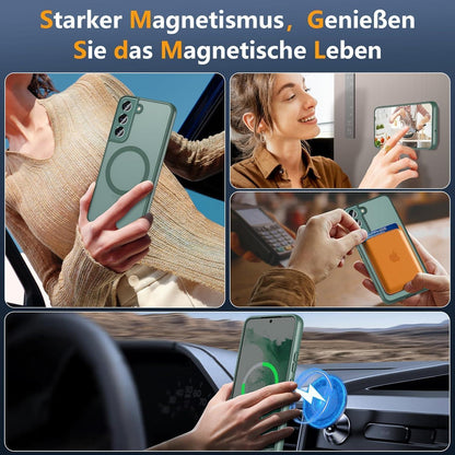 Magnetische Hülle für Samsung S22 5G, MagSafe, Militärschutz, Grün