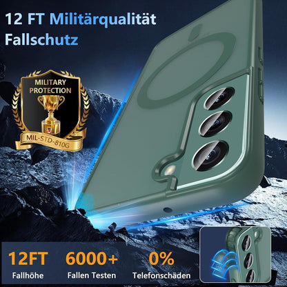 Magnetische Hülle für Samsung S22 5G, MagSafe, Militärschutz, Grün