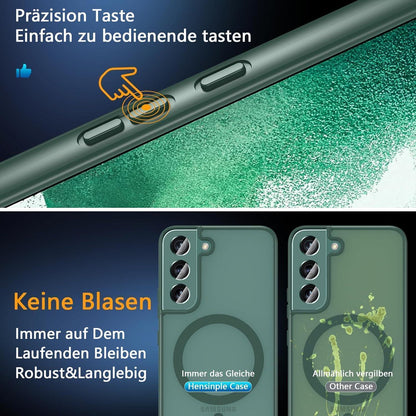 Magnetische Hülle für Samsung S22 5G, MagSafe, Militärschutz, Grün