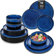 36-teiliges Geschirrset für 12 Personen, modern, blau