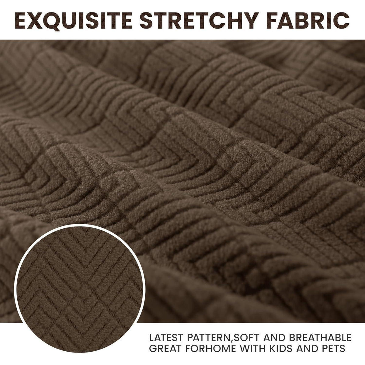 Bettkopfteil Bezug 180cm – Weicher Stretch, Braun