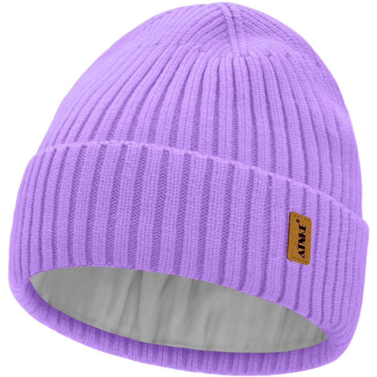 Warme Strickmütze mit Fleece-Futter – Winter Beanie Taro Lila