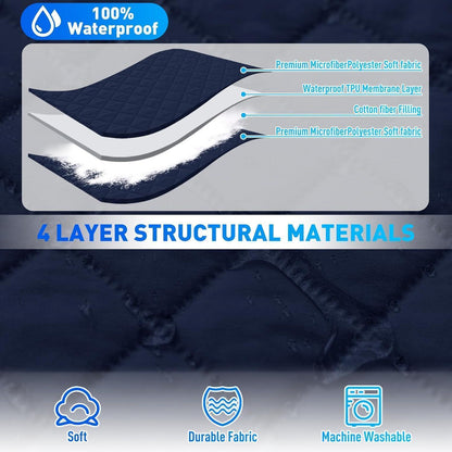 Wasserdichter Sofaüberzug L-Form 4 Sitzer, Rutschfest & Waschbar