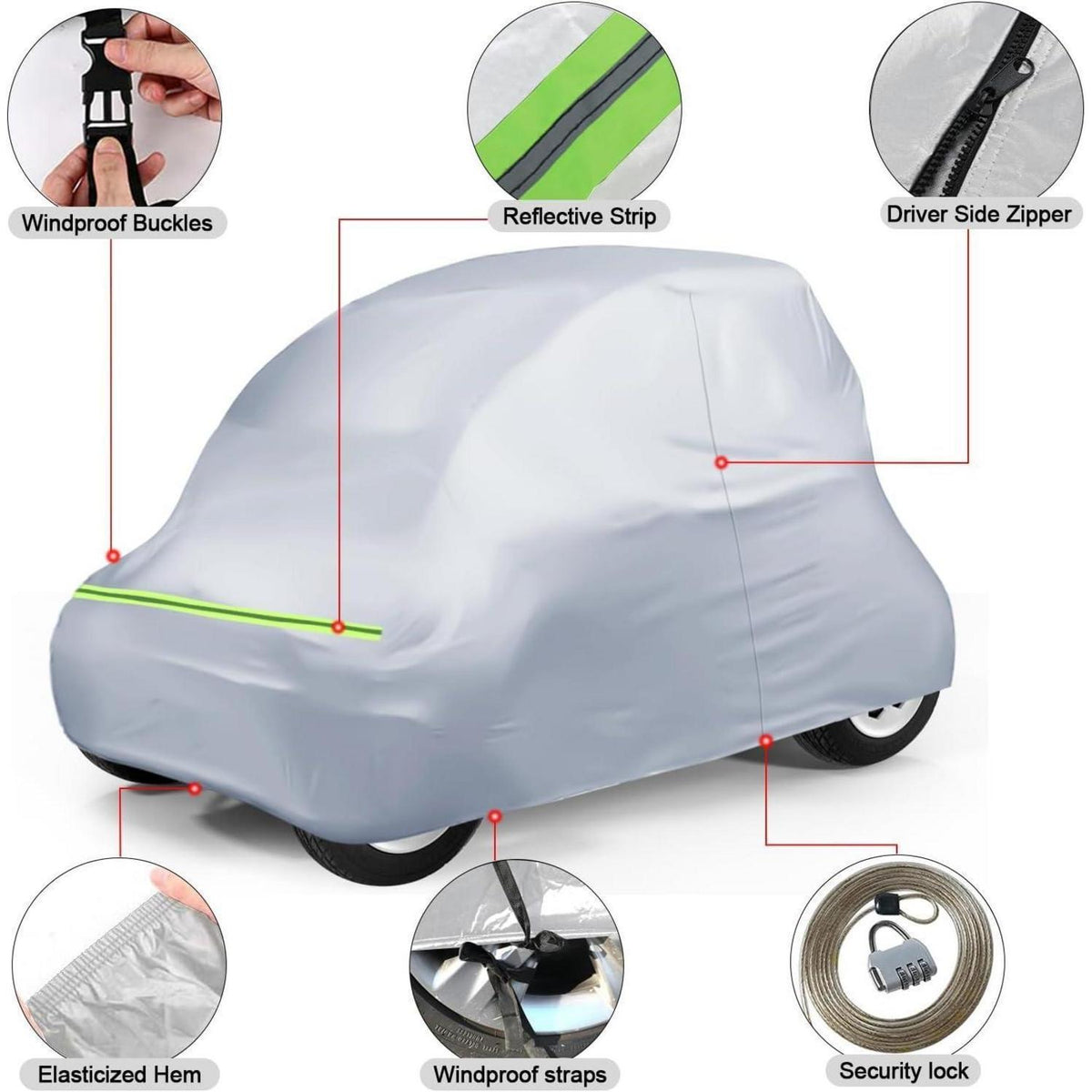 Autoabdeckung Vollgarage für Renault Twizy 2012-2023, Wasserdicht & Atmungsaktiv