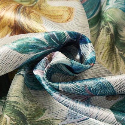 Satin Bettwäsche Set 135x200 - 4-teilig mit Blättermotiv
